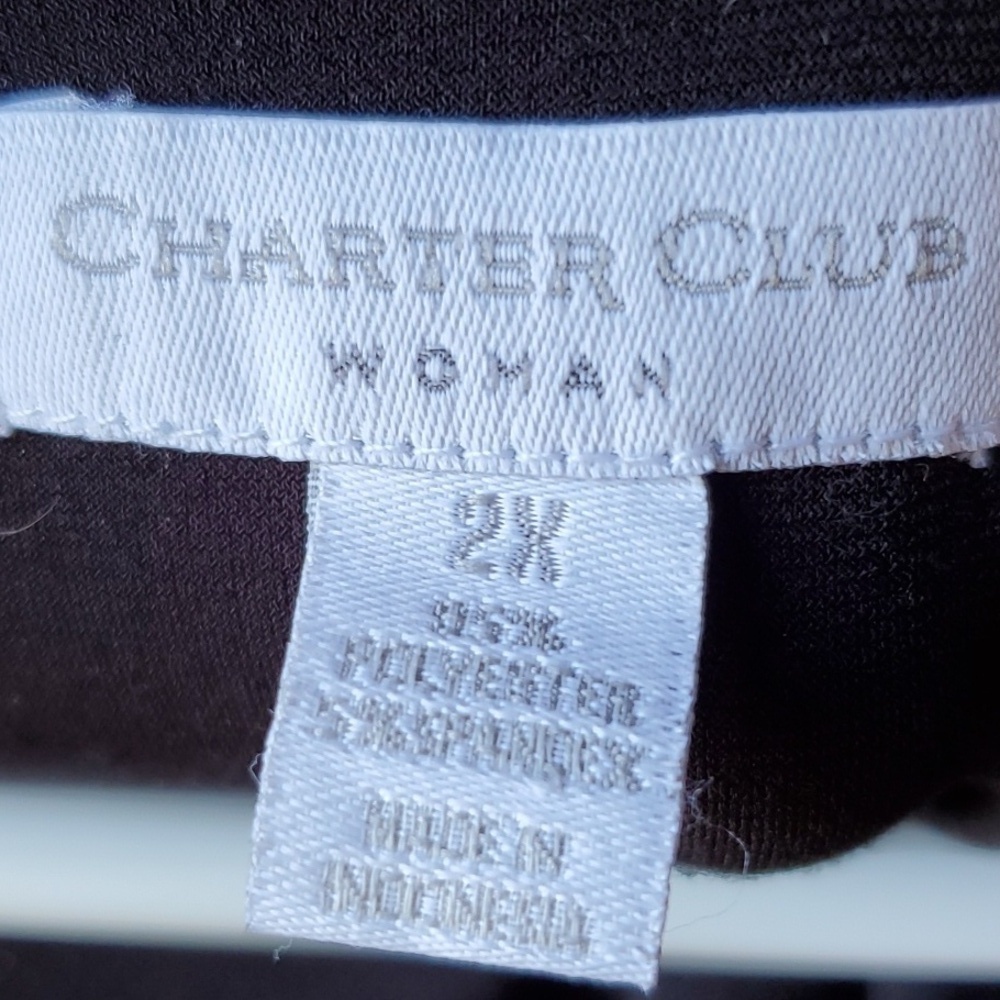 Charter Club woman black & white striped top size 2X - Picture 2 of 9